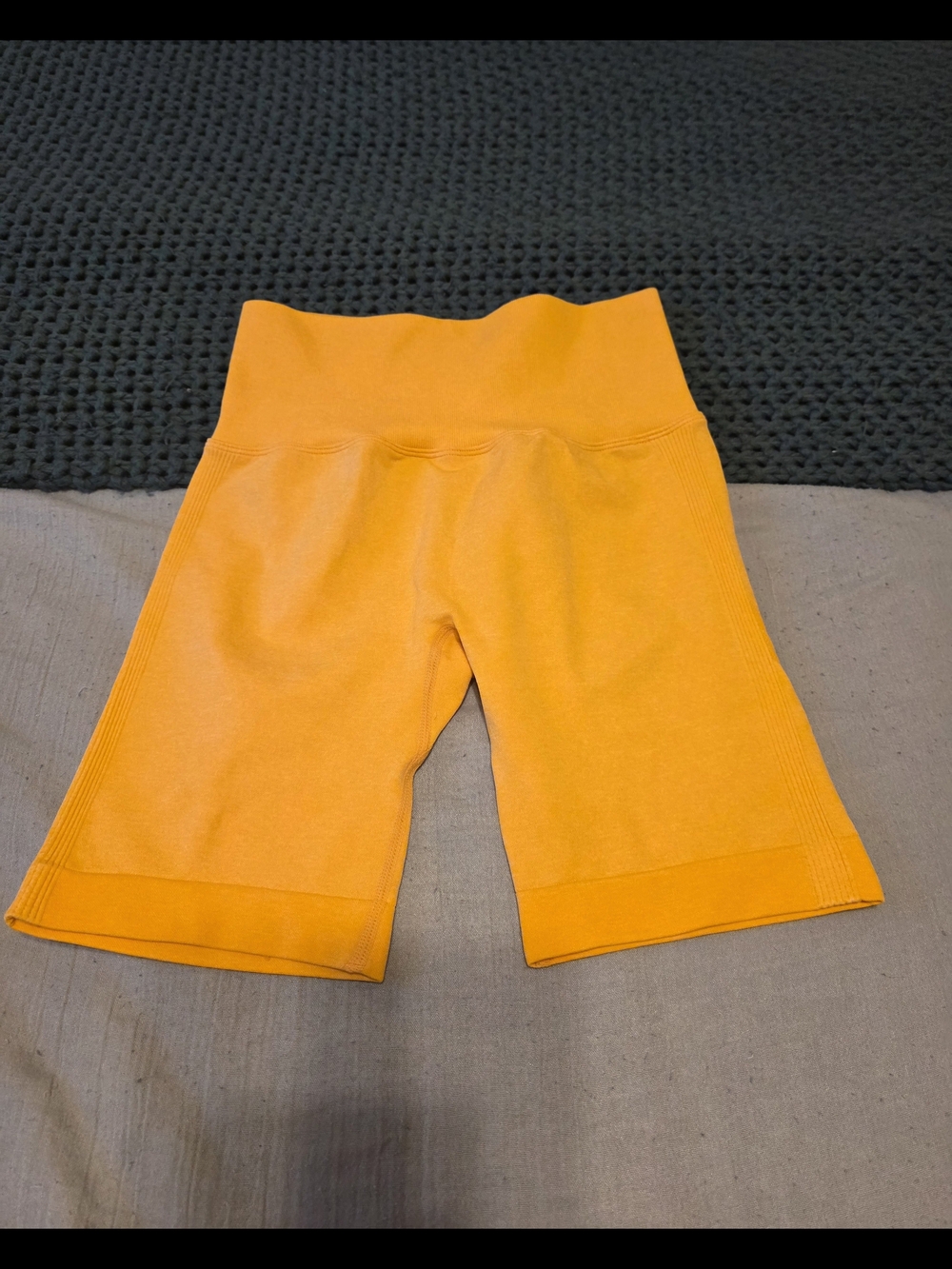 Women Orange High-Waist Shape Lift & Shape Stretch Shorts Small